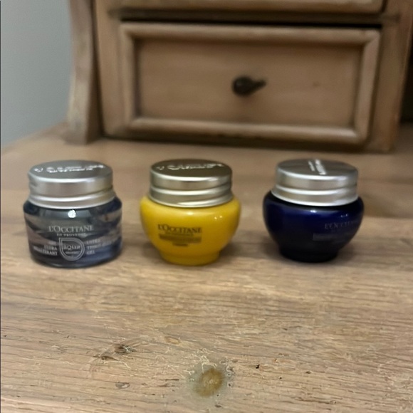 3 L’Occitane en Provence Sample Size Jars Divine Cream - Precious Cream - Gel - Picture 1 of 9